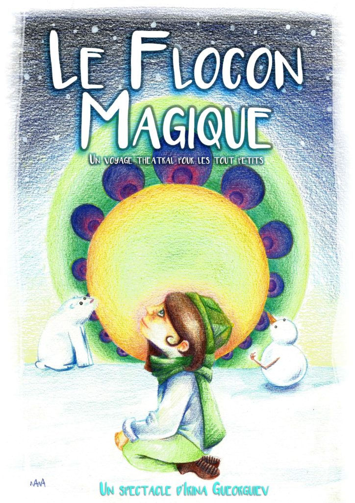 Affiche spectacle de Noël jeune public "Le Flocon Magique"