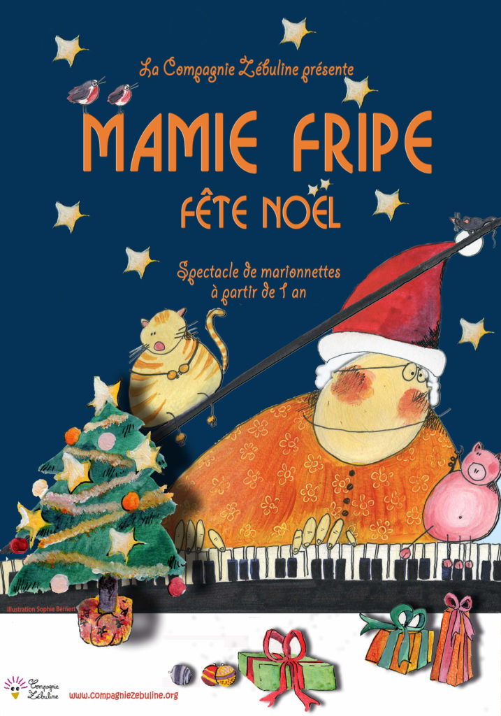 Affiche spectacle de Noël avec marionnettes pour enfants dès 1 an
