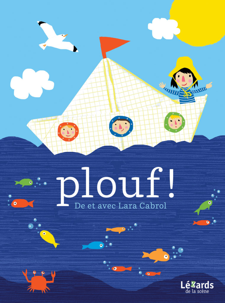 Affiche spectacle jeune public avec un grand bateau pour décor