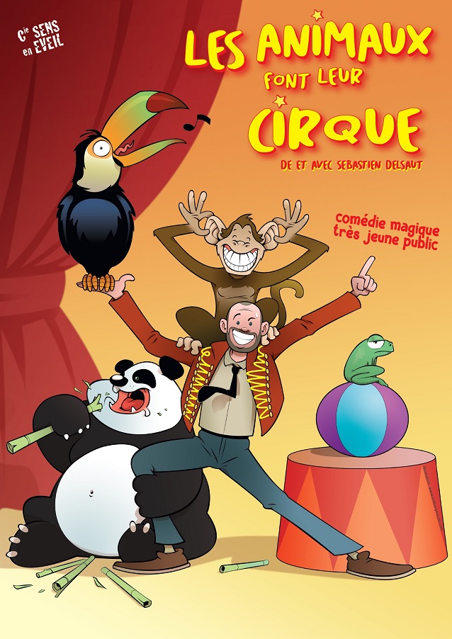 Affiche spectacle très jeune public Les animaux font leur cirque